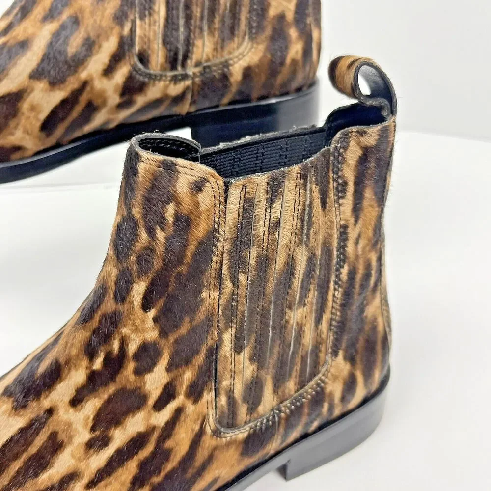 VINCE CAMUTO Cheetah‎ Print Boots Bootie Calf Hair Womens Size 6 Animal Print
